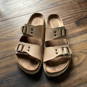 Tan Birkenstock-Style Sandals